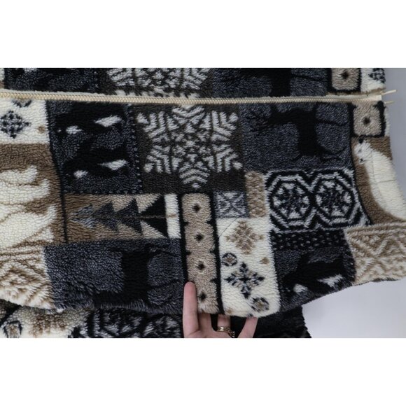 Vtg 90s Streetwear Womens Small Christmas Penguin Polar Bear Fleece Jacket USA - Picture 7 of 14